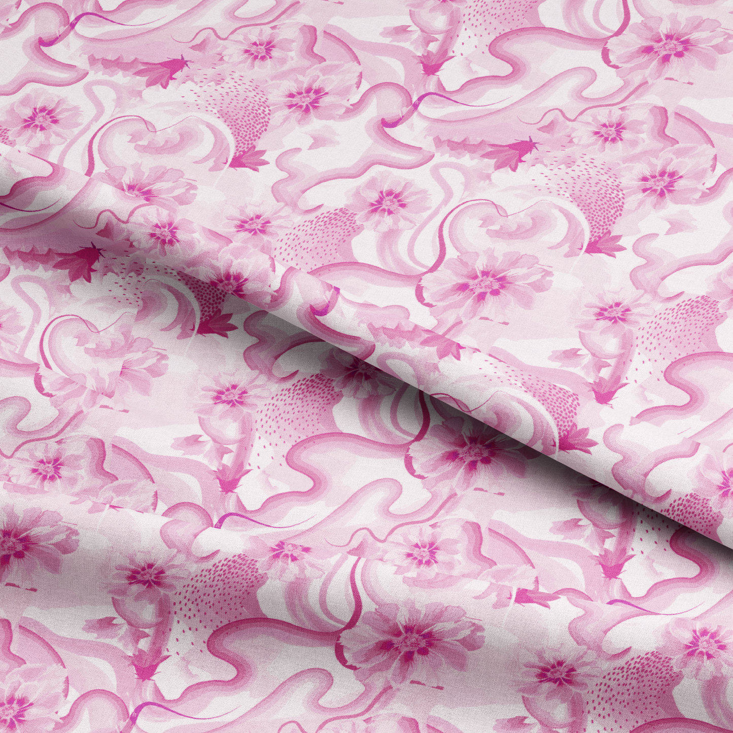 Pink Tropical Digital Printed Fabric