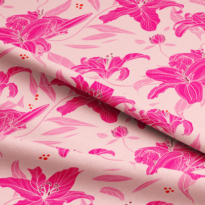 Lily Flower Pattern Digital Printed Fabric