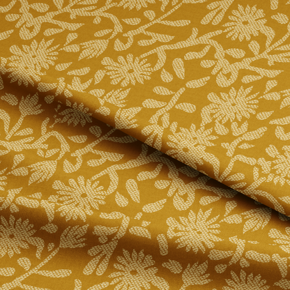 Yellow Flower Pattern Digital Printed Fabric