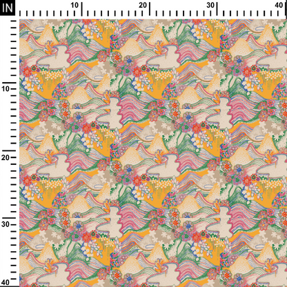 Daisy Chain Digital Printed Fabric